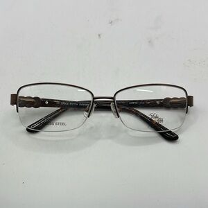 Saks Fifth Avenue Stainless Steel Womens Glasses Frames 281 130 53 16 8-1 Brown